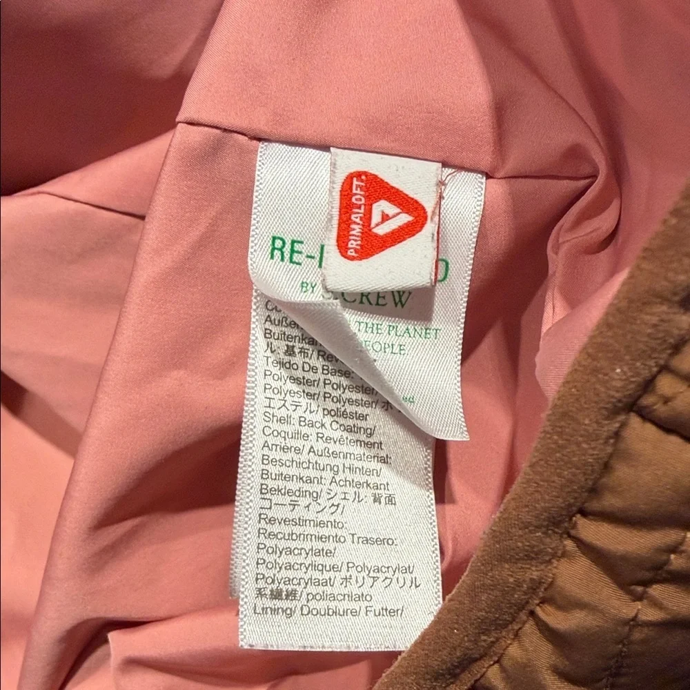 J. Crew Women's Signature Puffer Quilted Jacket - Orange Medium Tall